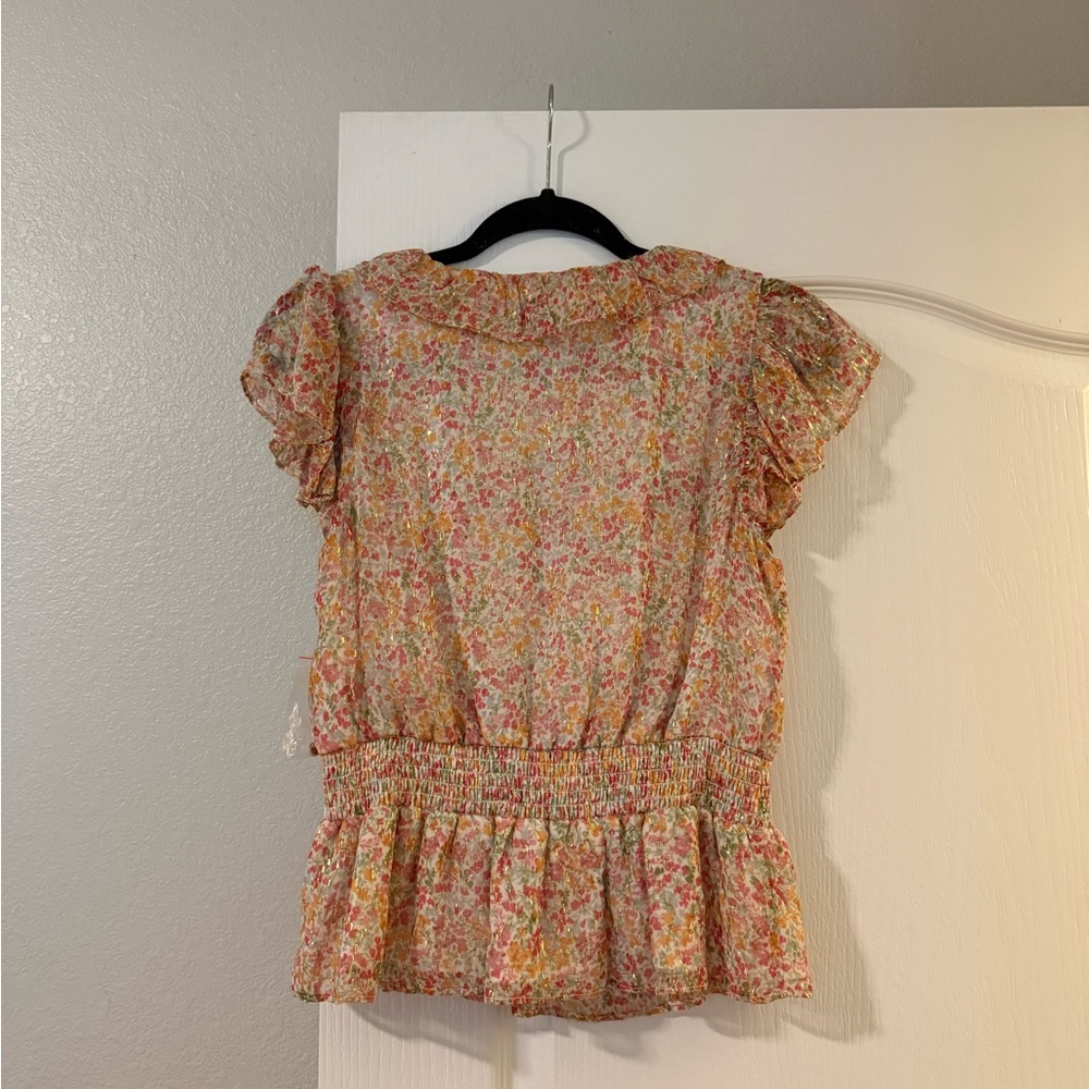 Parker Multicolor Floral Ruffle Blouse - Picture 3 of 4
